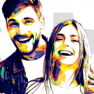 Alternative view of Personalized Family Portrait | Custom Couple Gift | Young Couple Illiustration