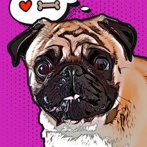 Alternative view of Cartoon popart style pet portrait | Unique personal gift | Personalized Dog Portrait | Unique Pet Canvas Print